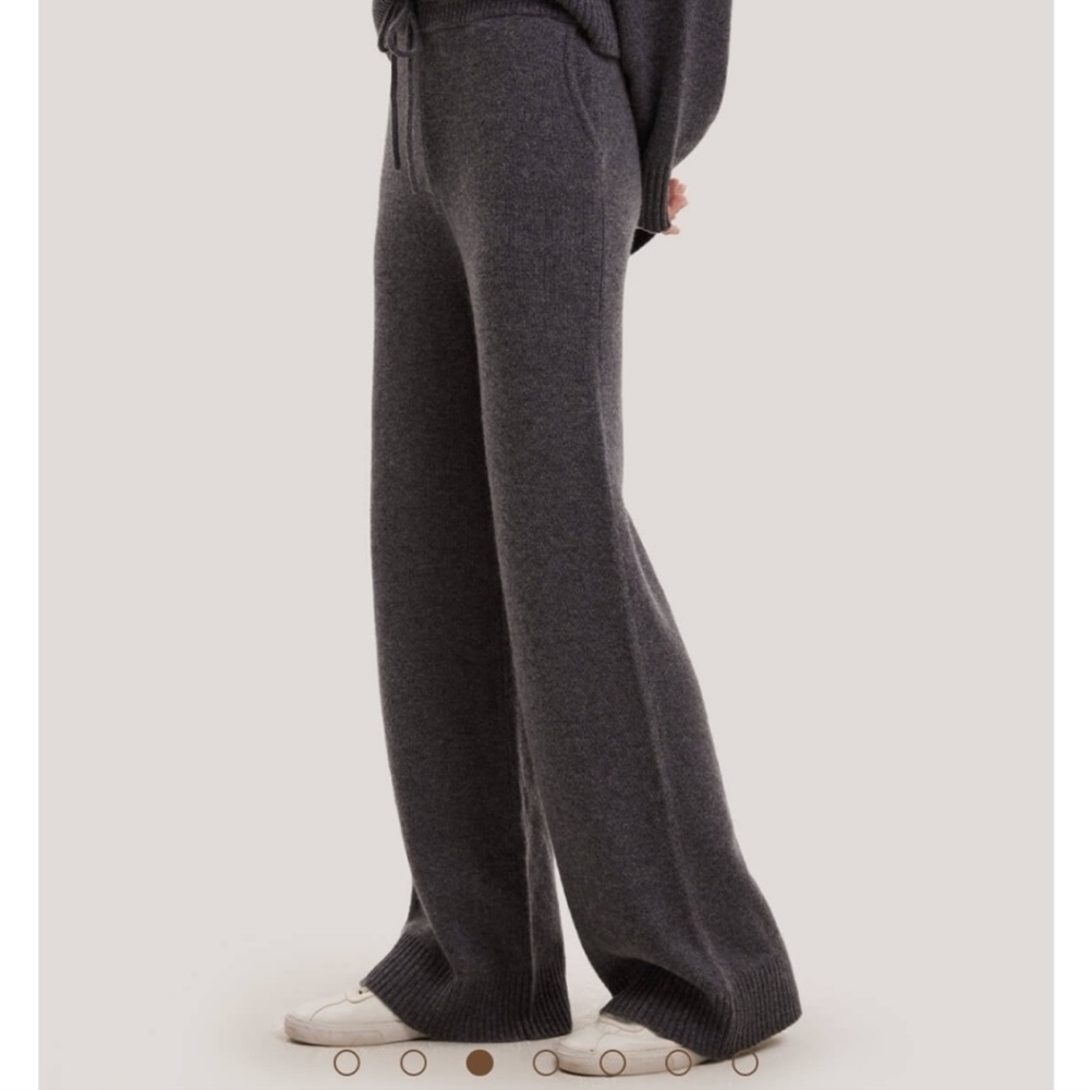 GENTLE HERD Wide-Leg 100% Cashmere Pants RETAIL $349